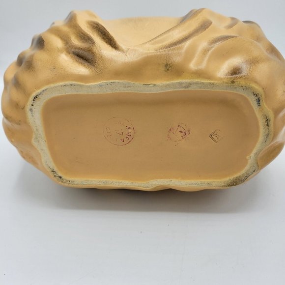 Vintage Large 1940's Art Deco Decorative Ornate Ruched Ceramic 12"x9" Vase - Picture 4 of 12